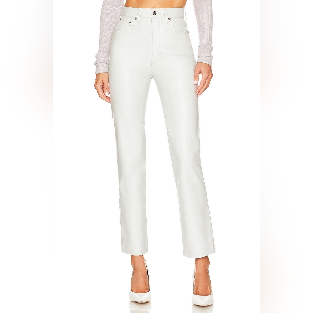 AGOLDE Sloane Leather Pants in Noodle
